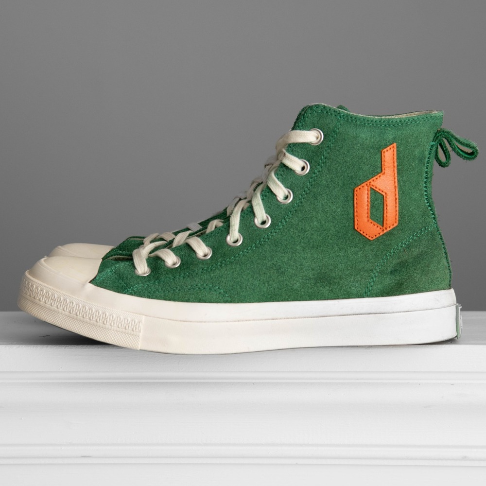 Dybbuk Lucky One Green Suede High Top Sneakers Sz11 Urban Streetwear Skater Bold